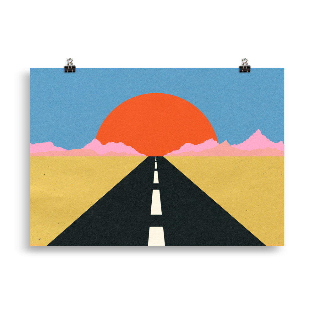 Poster Art Print Illustration – Road To Sun