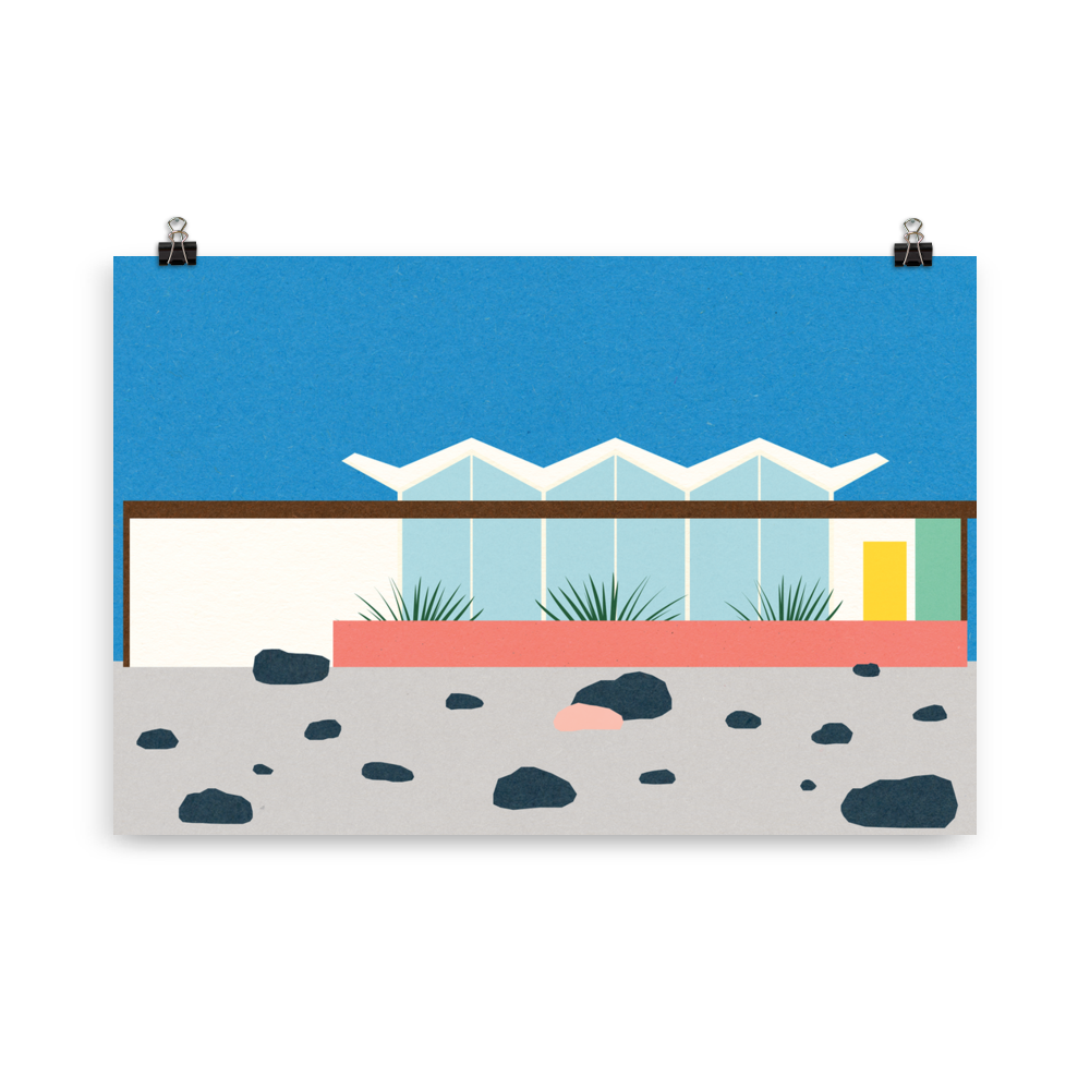Poster Art Print Illustration – Wexler Barlow House Palm Springs