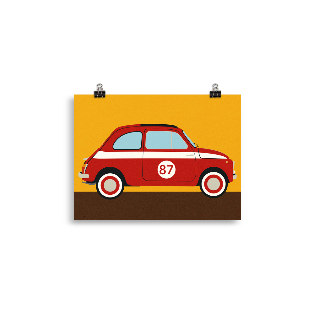 Poster Art Print Illustration – Fiat 500 Nuova Abarth