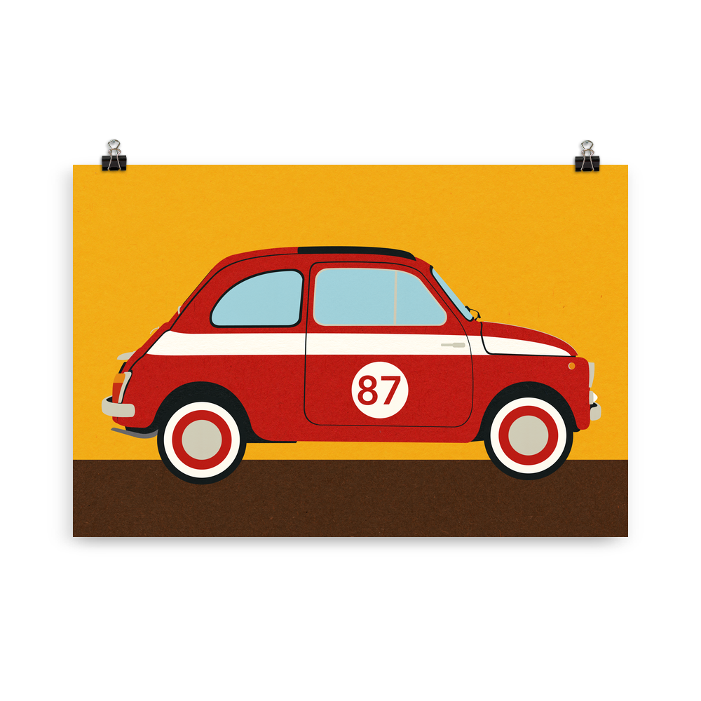 Poster Art Print Illustration – Fiat 500 Nuova Abarth