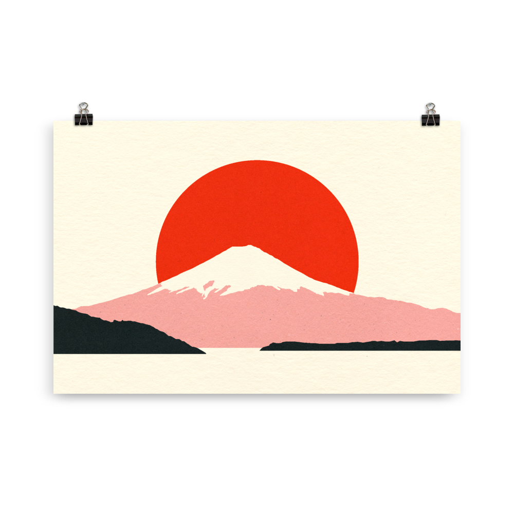 Poster Art Print Illustration – Fuji Sun