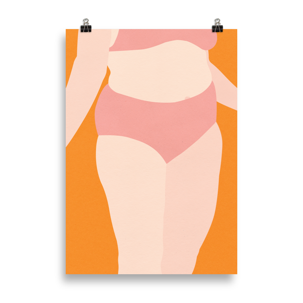 Poster Art Print Illustration – Woman With Pink Underwear