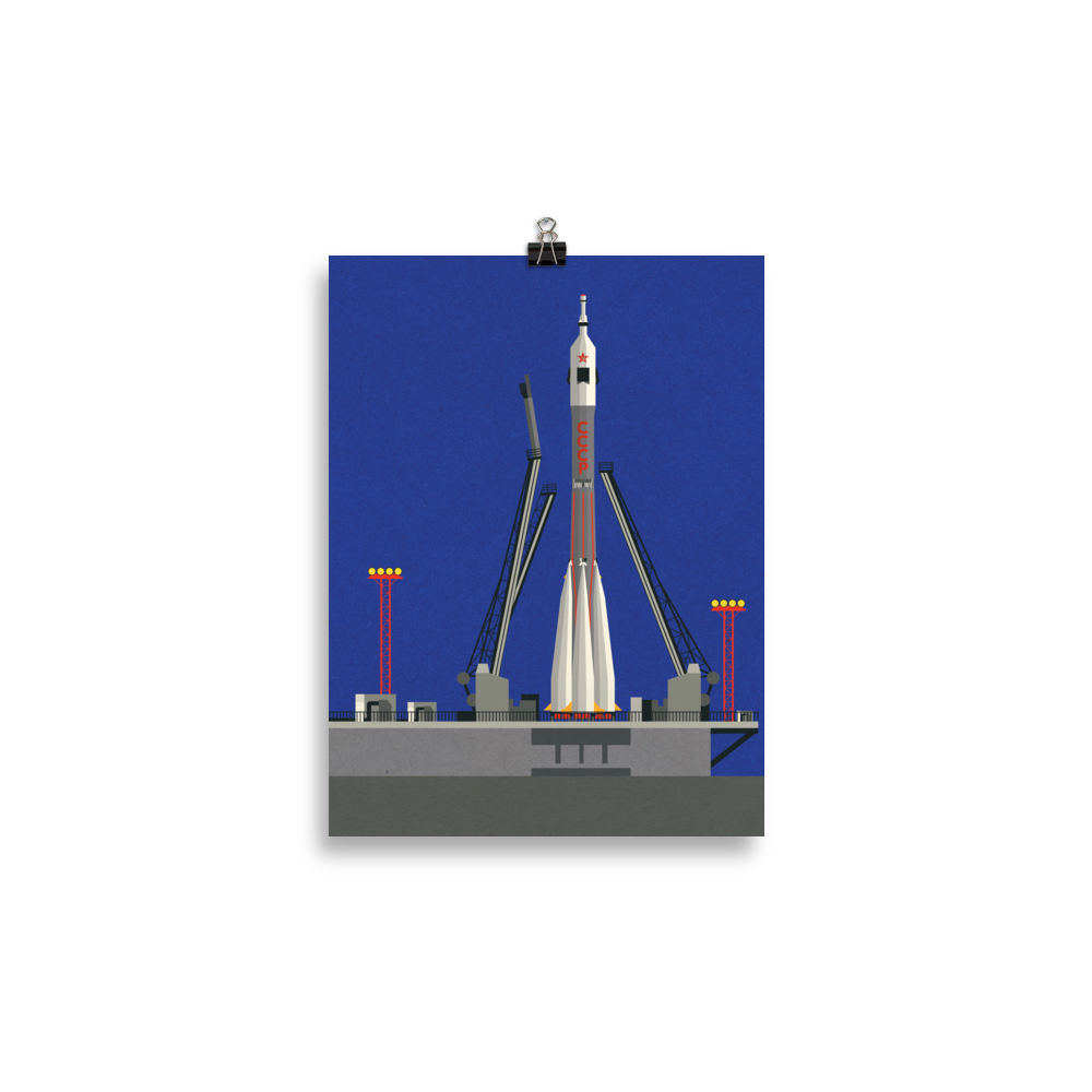 Poster Art Print Illustration – Sojus-U 31 Baikonur