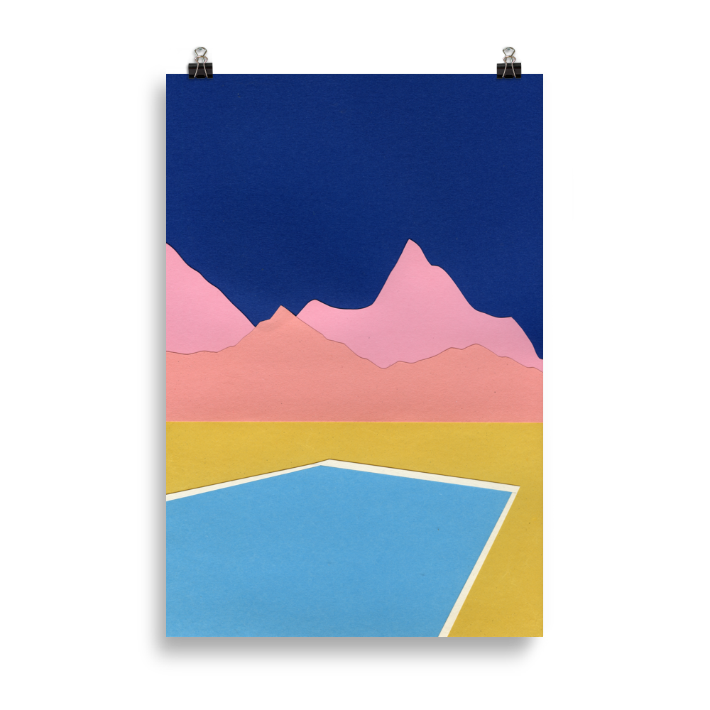 Poster Art Print Illustration – Pool In The Hills