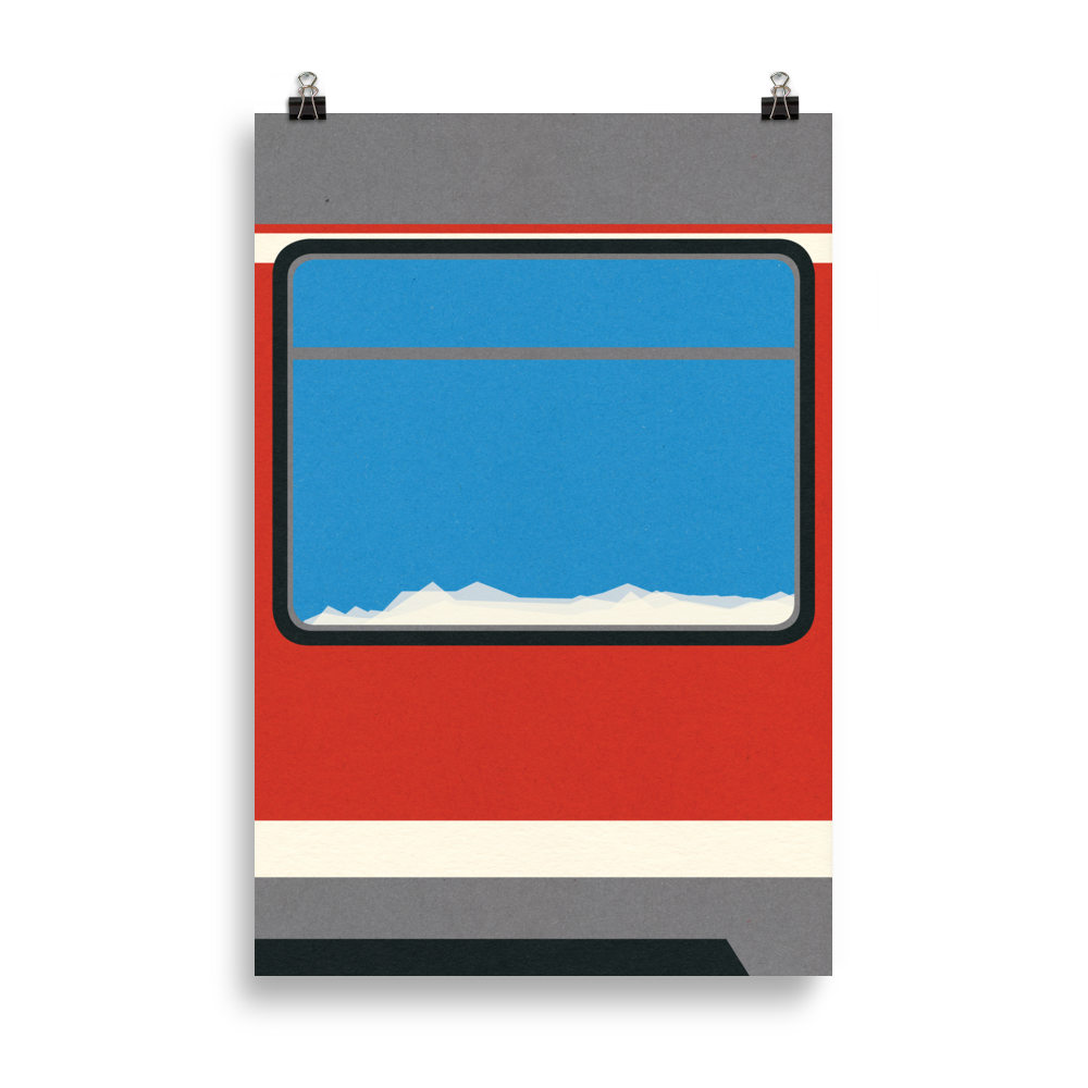Poster Art Print Illustration – Red Train