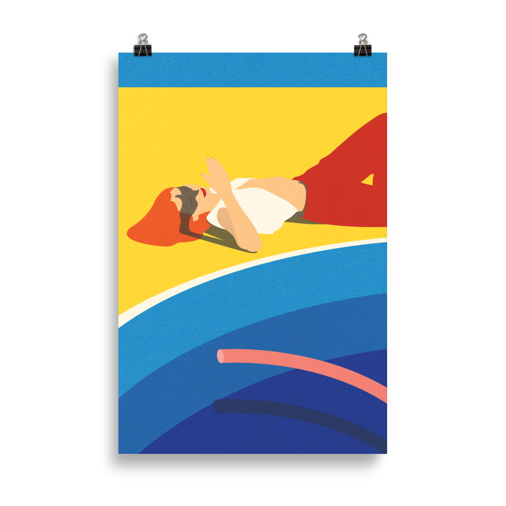 Poster Art Print Illustration – Viktoria at the pool