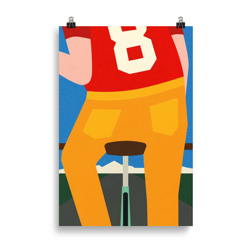 Poster Art Print Illustration – No 8 On A Bike
