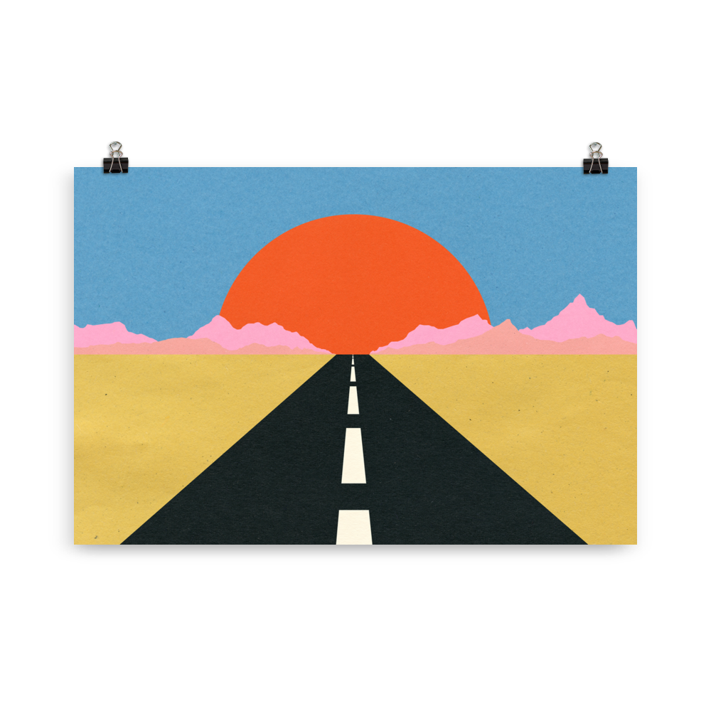 Poster Art Print Illustration – Road To Sun