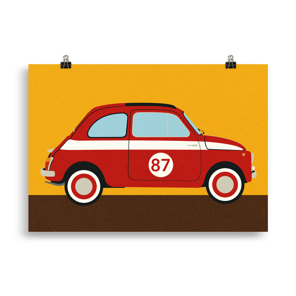 Poster Art Print Illustration – Fiat 500 Nuova Abarth
