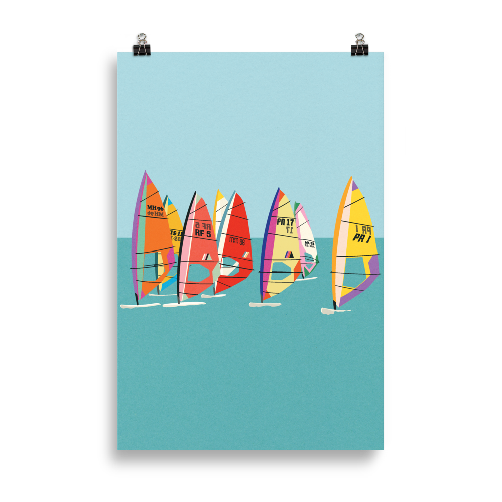 Poster Art Print Illustration – Baltic Sea Windsurfing