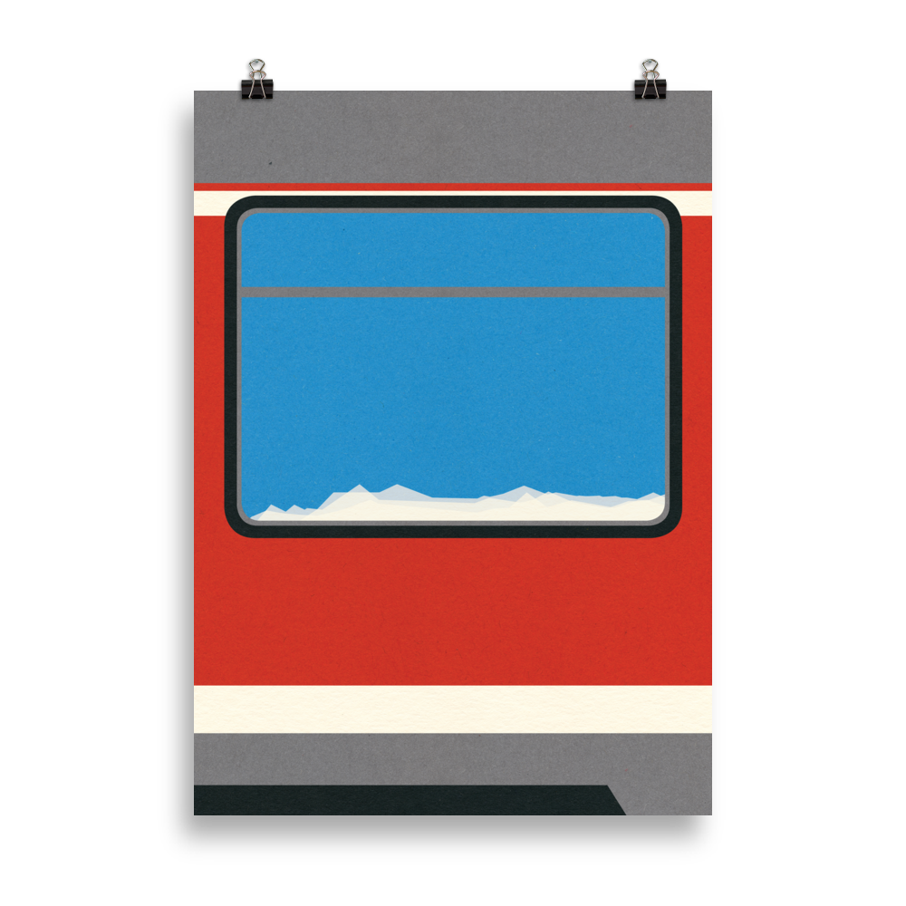 Poster Art Print Illustration – Red Train