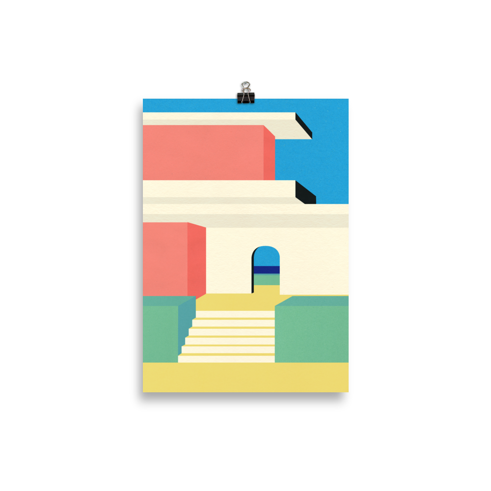 Poster Art Print Illustration – Santa Cruz Beach House