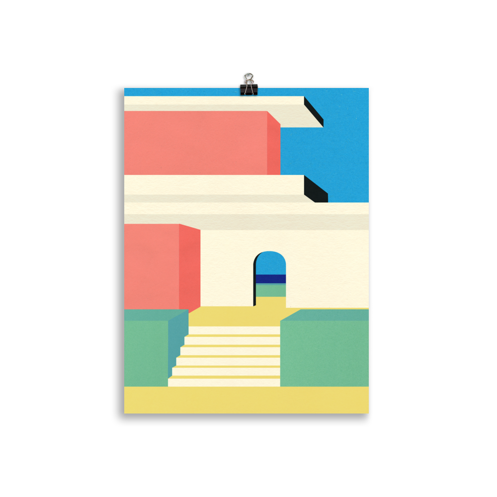 Poster Art Print Illustration – Santa Cruz Beach House