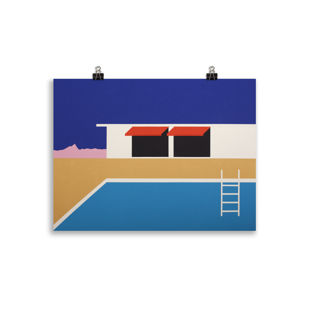 Poster Art Print Illustration – Palm Springs Pool House II