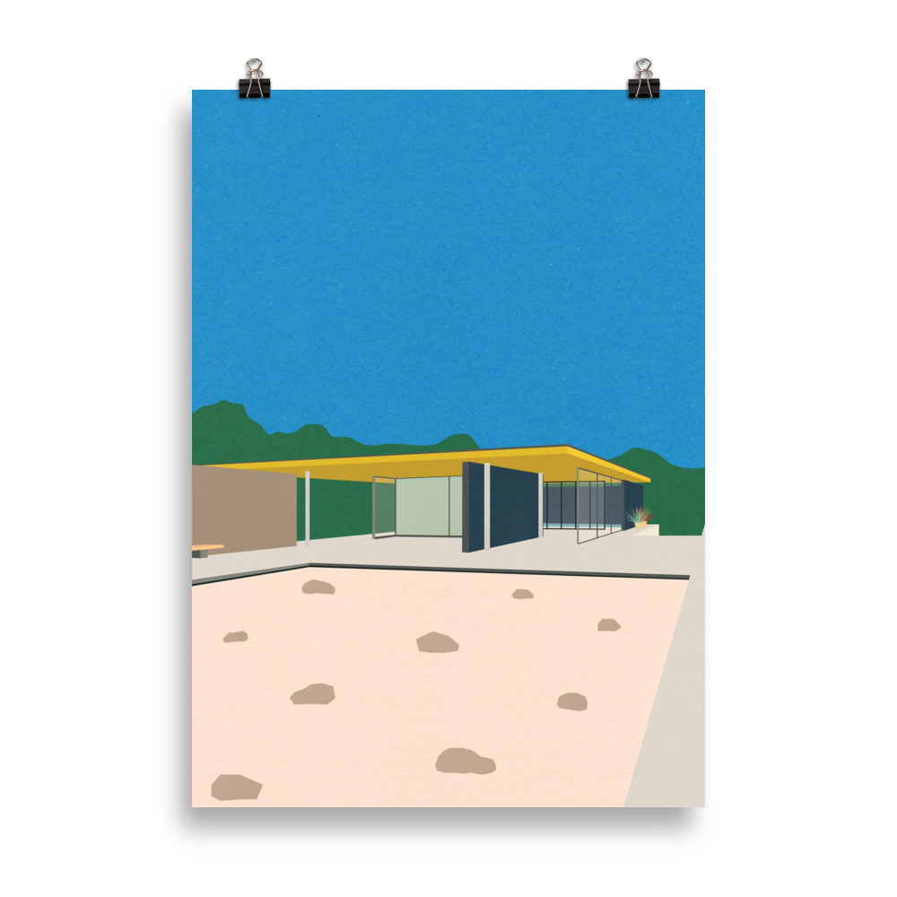 Poster Art Print Illustration – Ludwig Mies van der Rohe Barcelona-Pavillon