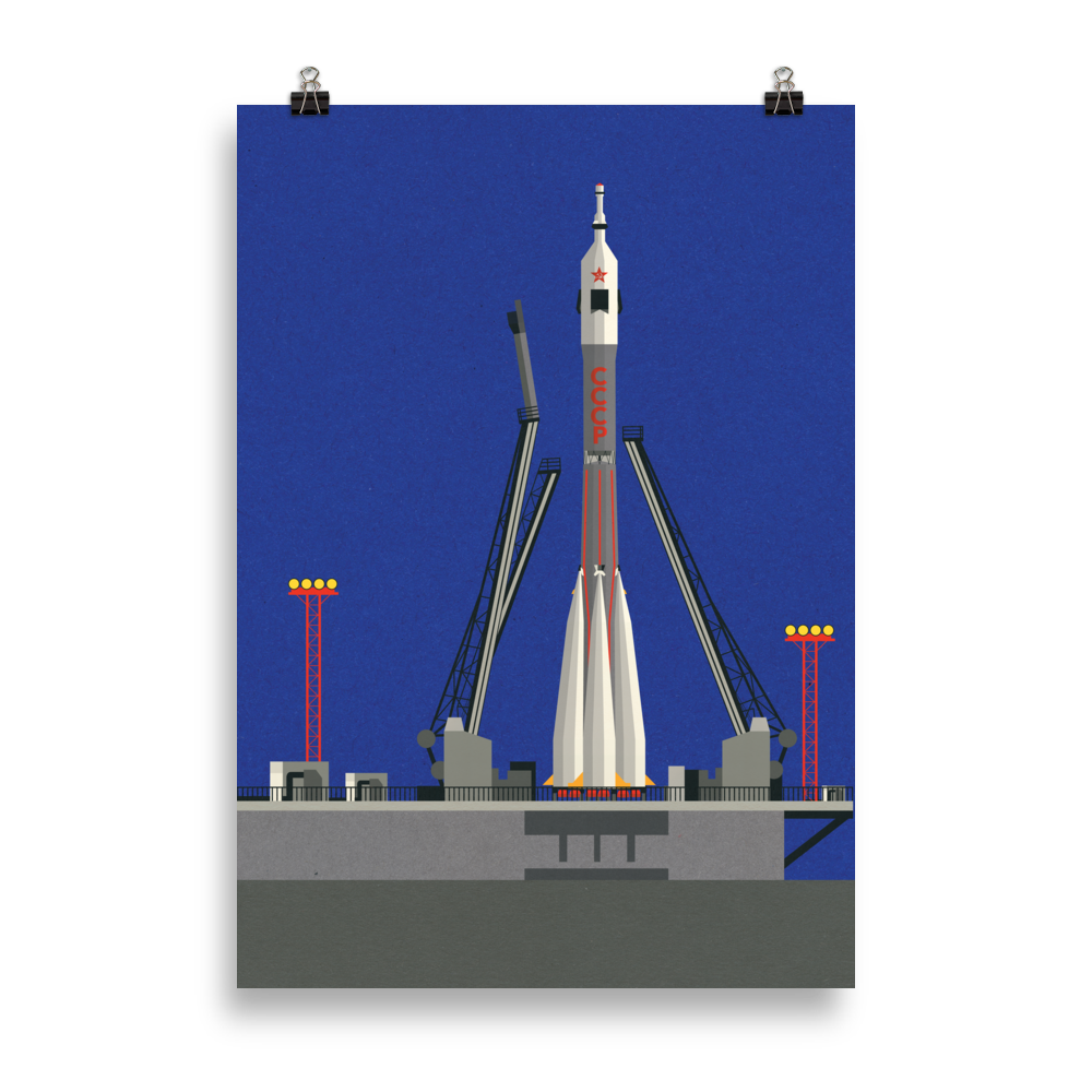 Poster Art Print Illustration – Sojus-U 31 Baikonur