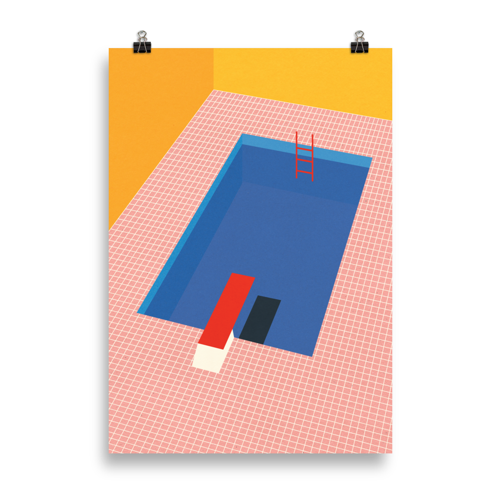 Poster Art Print Illustration – Backyard Pool