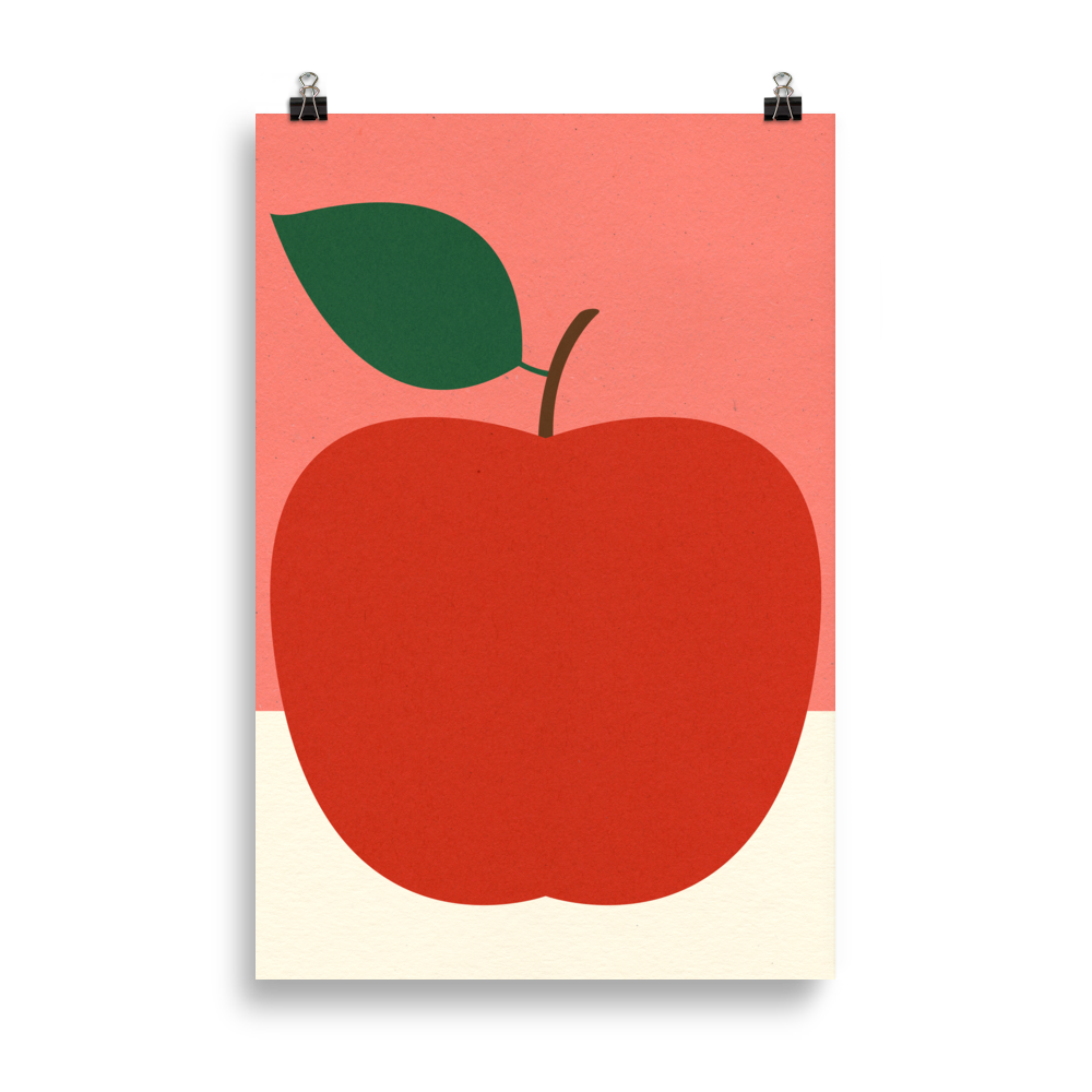Poster Art Print Illustration – Red Apple