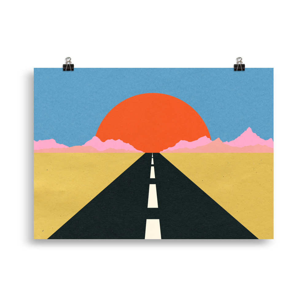 Poster Art Print Illustration – Road To Sun
