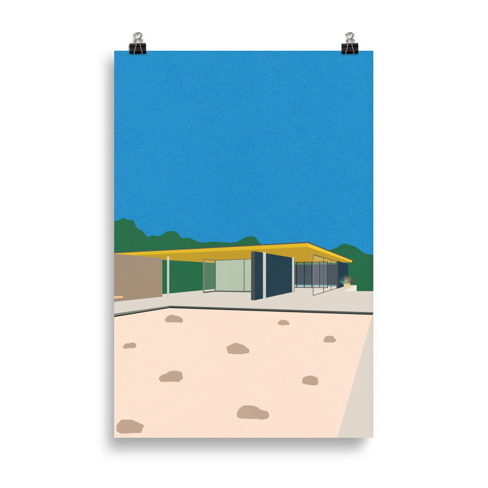 Poster Art Print Illustration – Ludwig Mies van der Rohe Barcelona-Pavillon