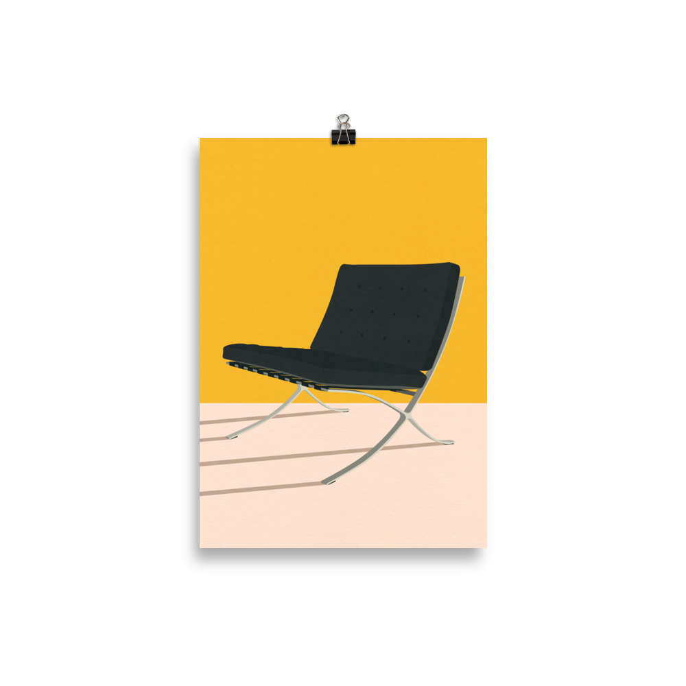 Poster Art Print Illustration – Mies van der Rohe Barcelona Chair