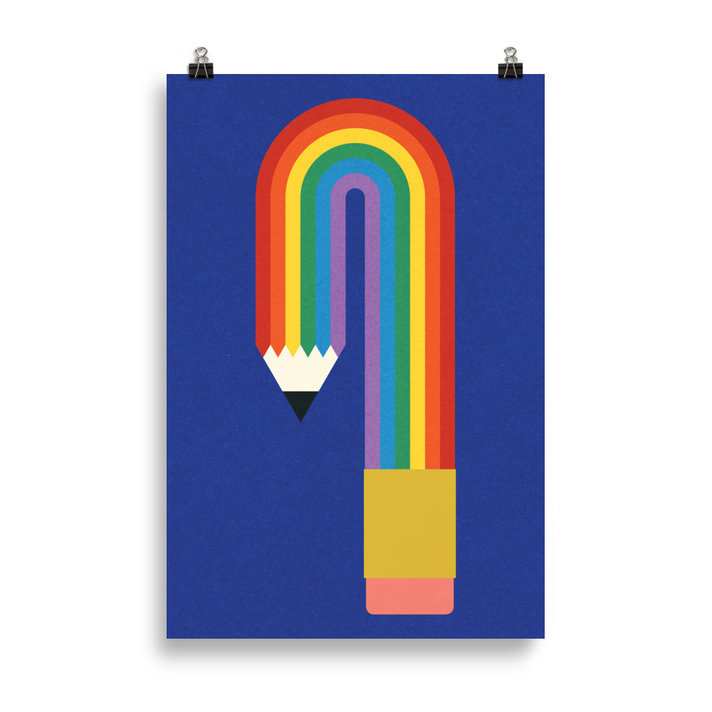 Poster Art Print Illustration – Rainbow Pencil