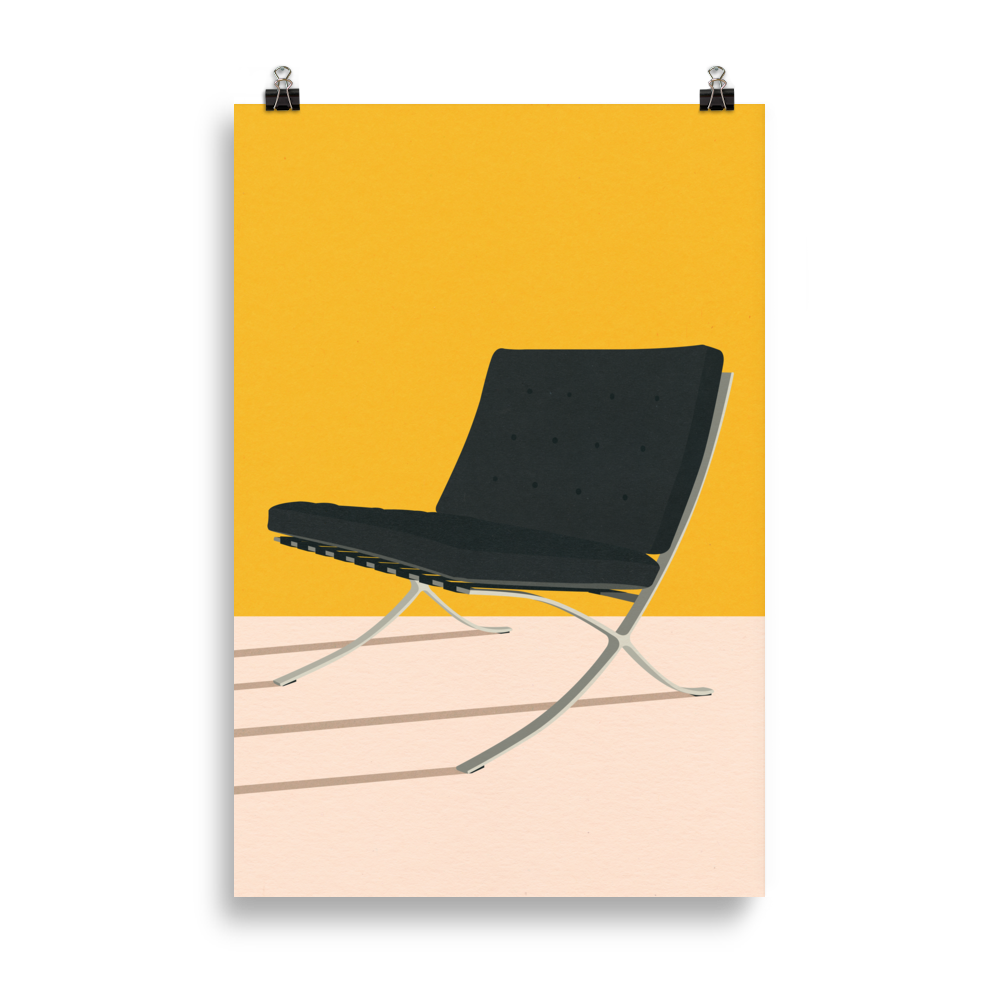 Poster Art Print Illustration – Mies van der Rohe Barcelona Chair