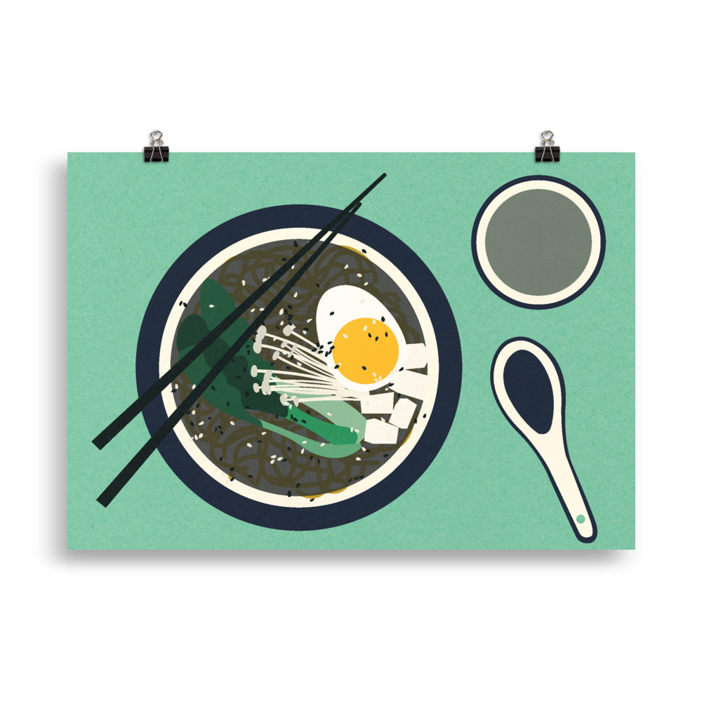 Poster Art Print Illustration – Breakfast At Mr. Chan