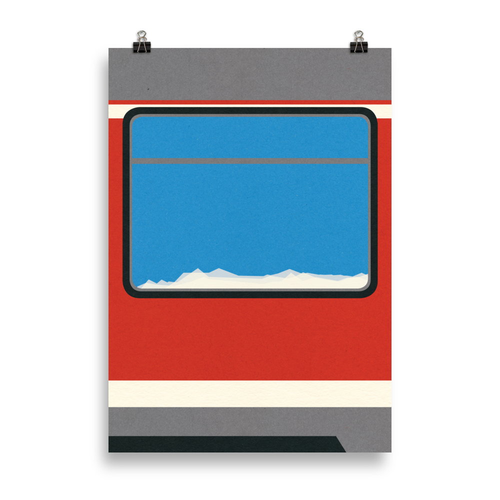 Poster Art Print Illustration – Red Train