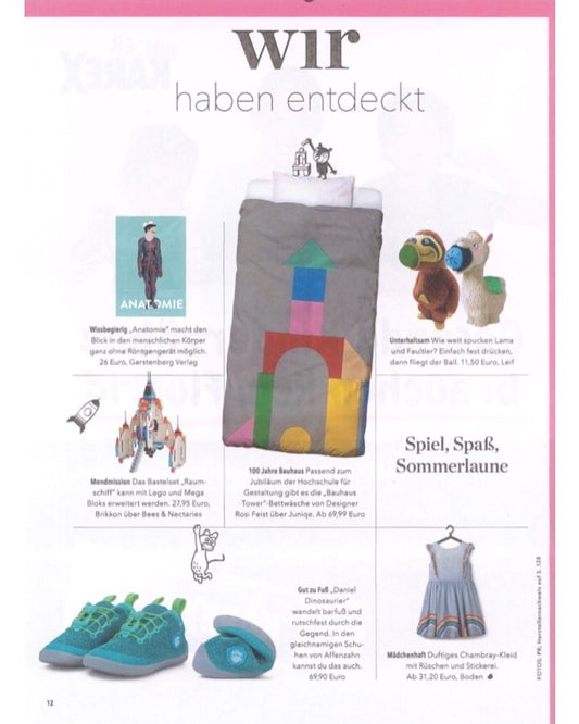 Bauhaus Tower bed linen in Elternmagazin