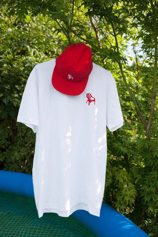 American Apparel T-Shirt with embroidered monobloc chair