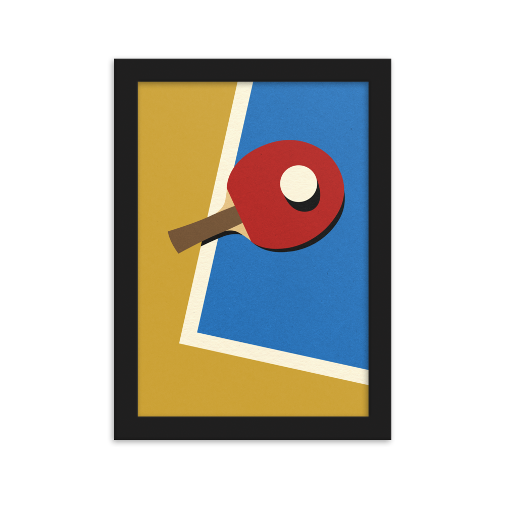 Framed Fine Art Print – Table Tennis Team Red