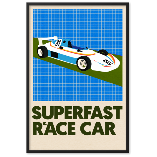 Framed Fine Art Print – Superfast Race Car