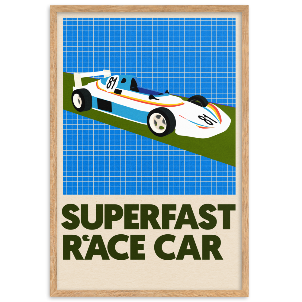Framed Fine Art Print – Superfast Race Car