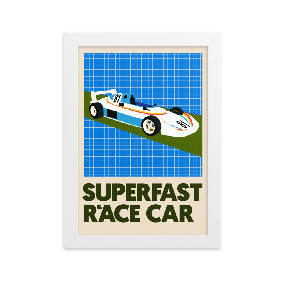 Framed Fine Art Print – Superfast Race Car