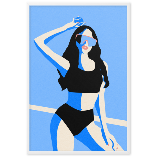 Framed Fine Art Print – Blue Sport Girl