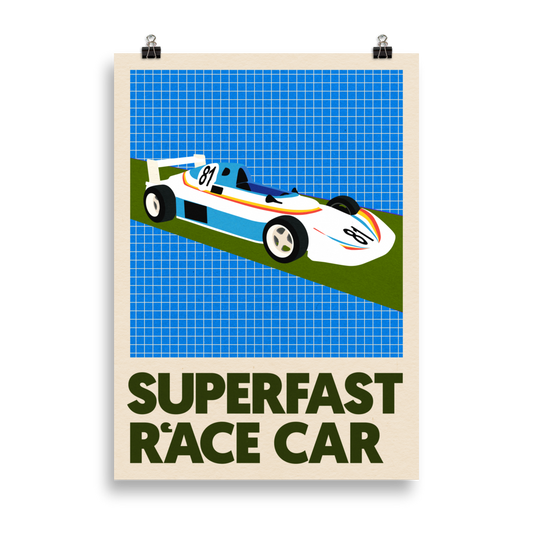 Poster Art Print Illustration – Superfast Race Car