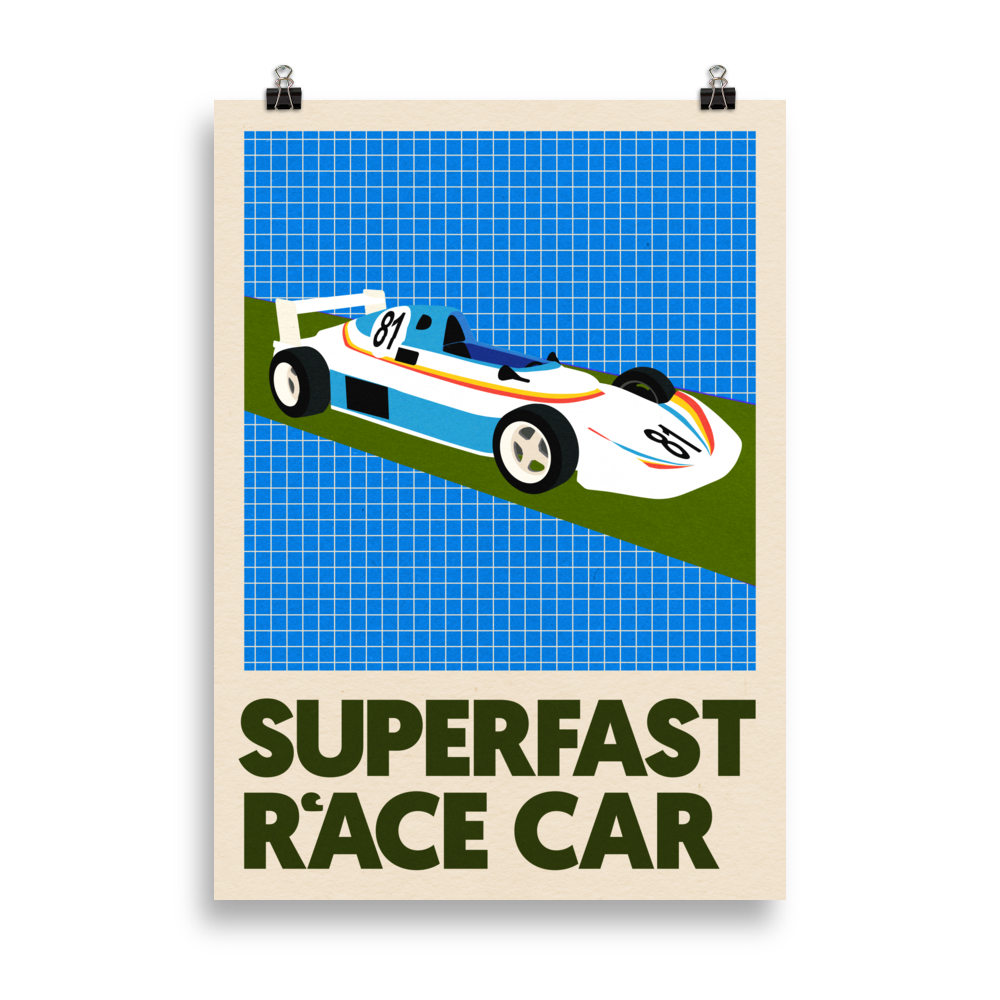 Poster Art Print Illustration – Superfast Race Car