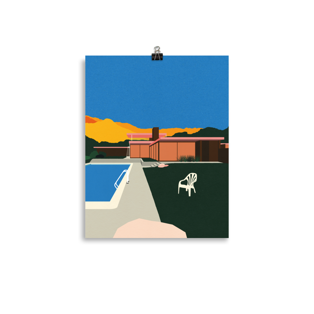 Poster Art Print Illustration – Kaufmann Desert House Poolside (in)