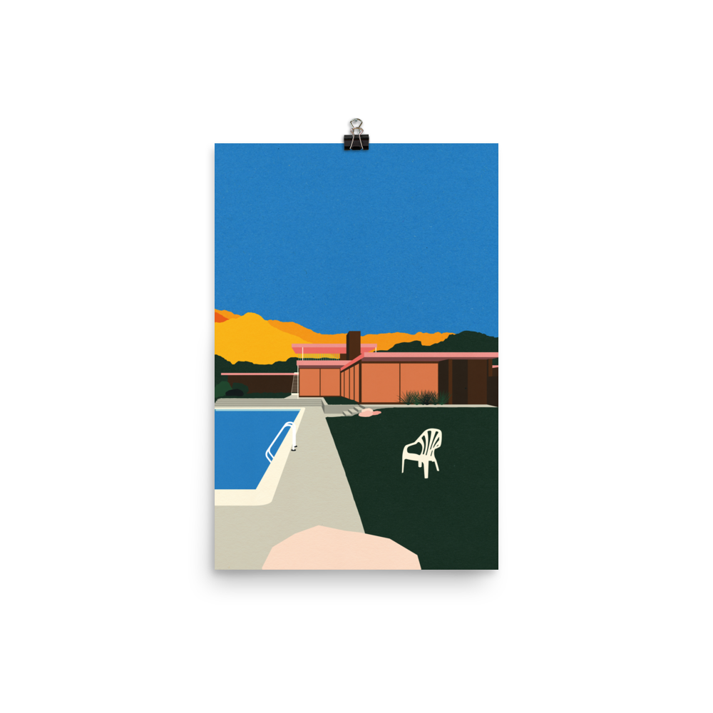Poster Art Print Illustration – Kaufmann Desert House Poolside (in)