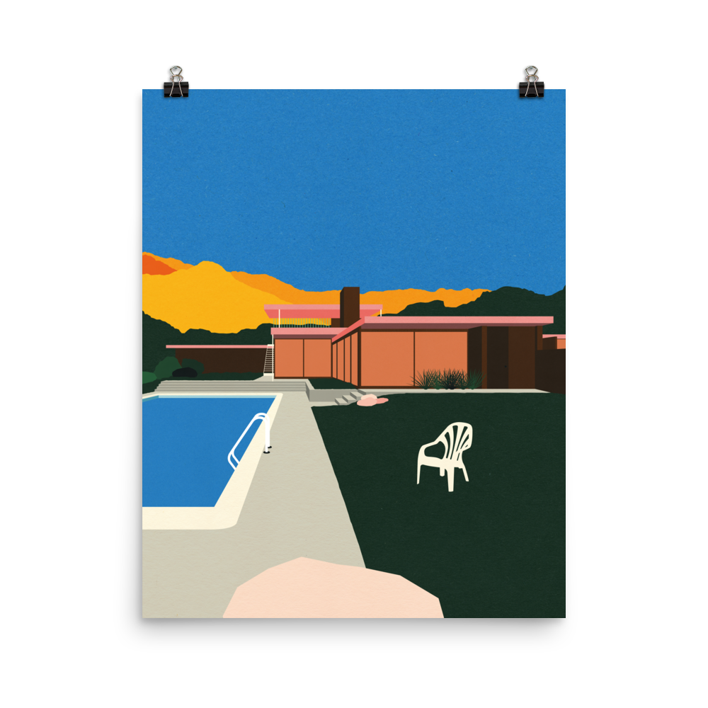 Poster Art Print Illustration – Kaufmann Desert House Poolside (in)