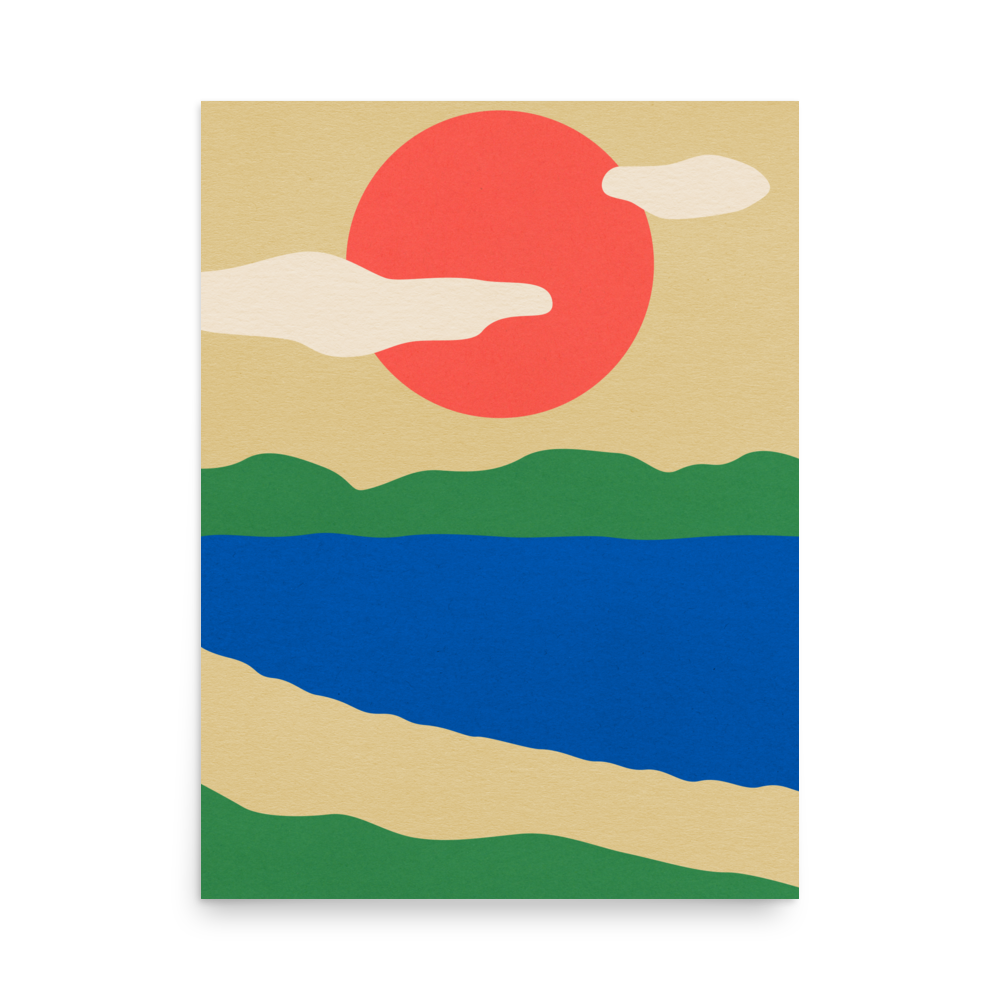 Poster Art Print Illustration – Summer By The Lakes (in)