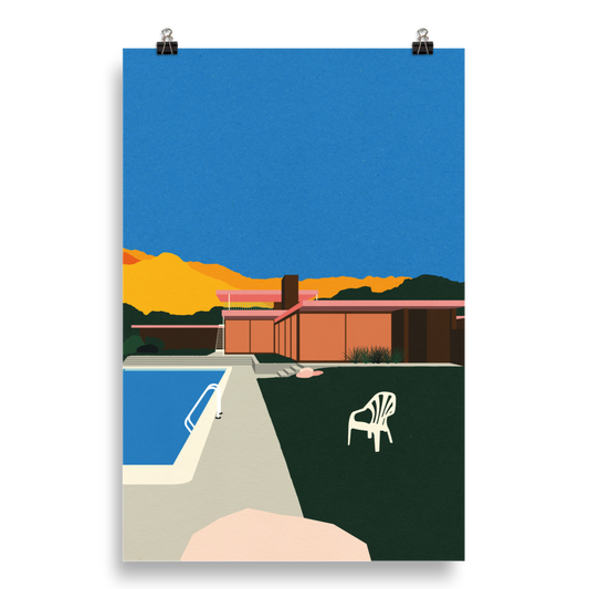Poster Art Print Illustration – Kaufmann Desert House Poolside (in)