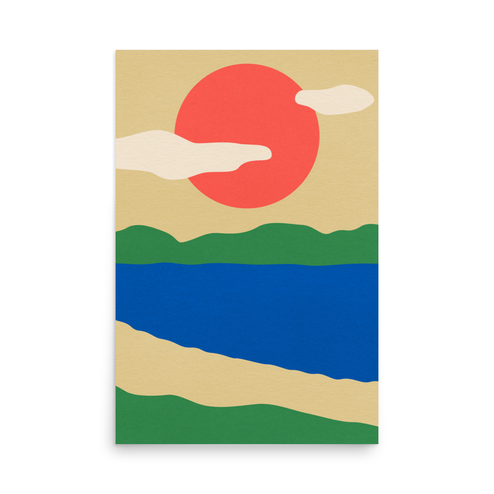 Poster Art Print Illustration – Summer By The Lakes (in)