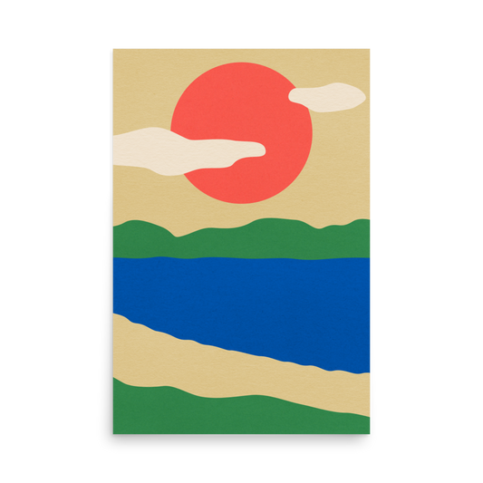 Poster Art Print Illustration – Summer By The Lakes (in)