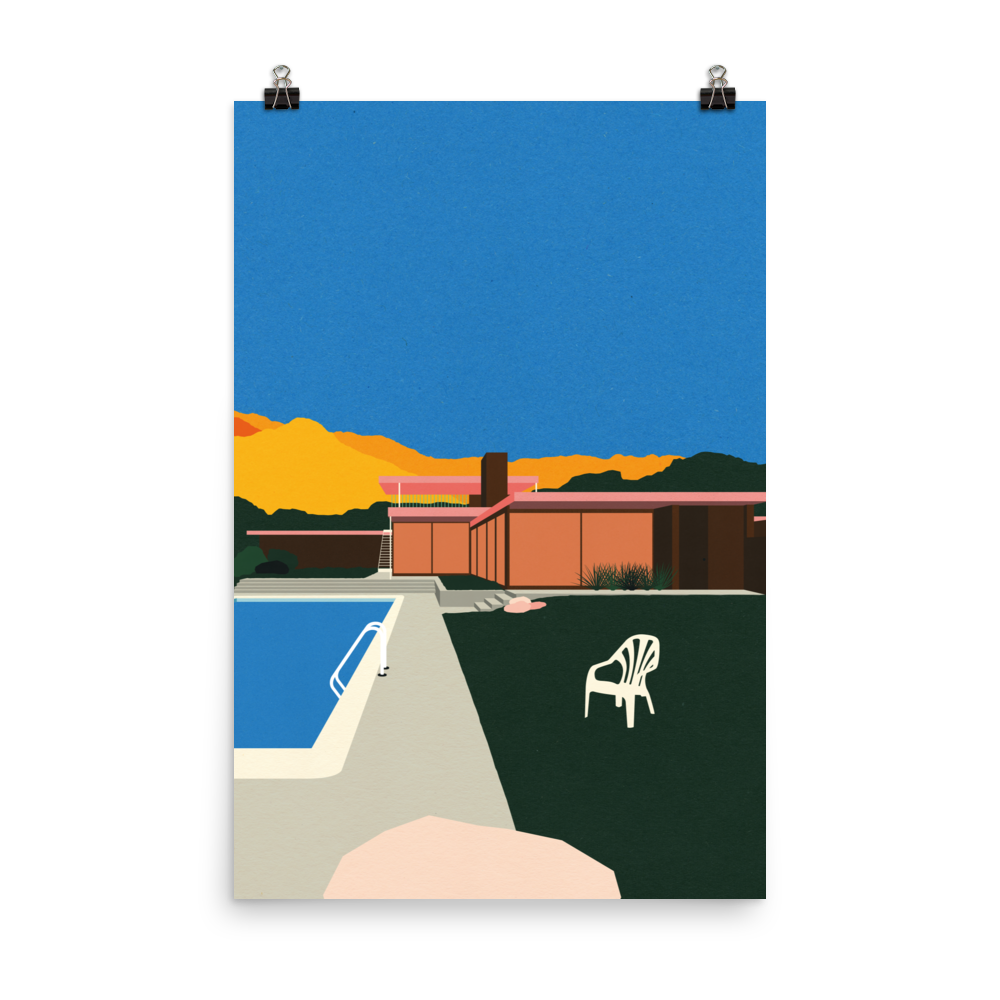 Poster Art Print Illustration – Kaufmann Desert House Poolside (in)
