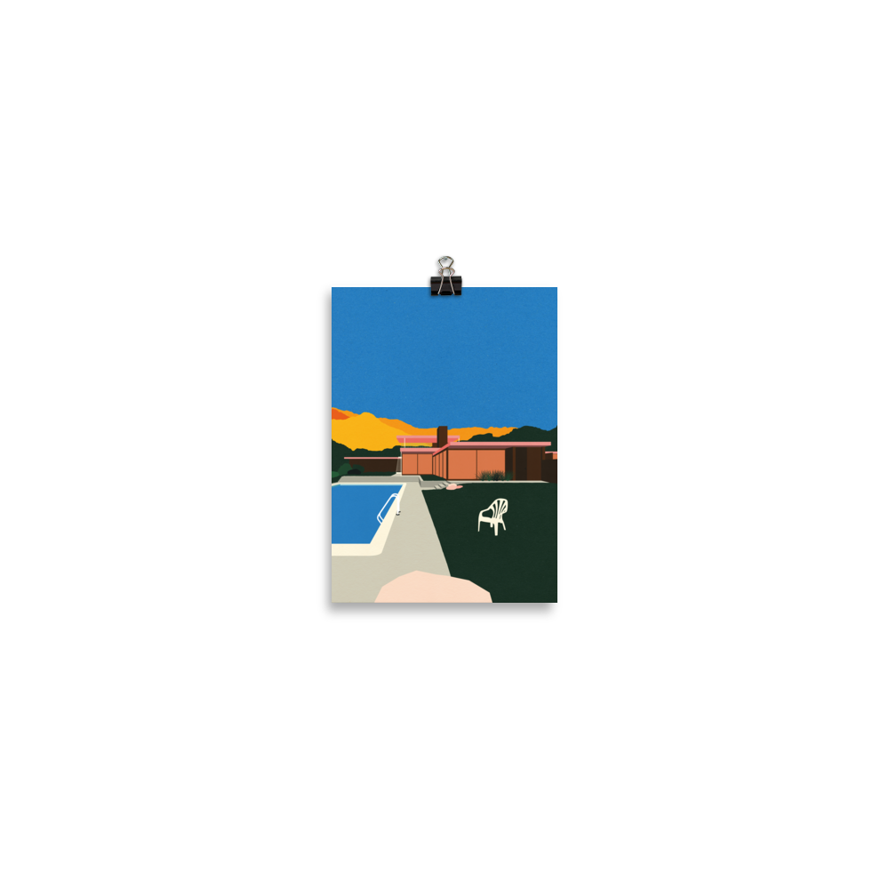 Poster Art Print Illustration – Kaufmann Desert House Poolside (in)