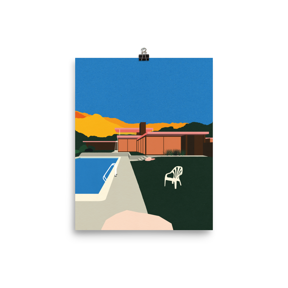 Poster Art Print Illustration – Kaufmann Desert House Poolside (in)