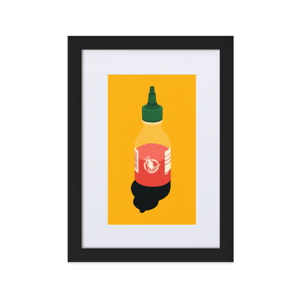 Framed Fine Art Print with White Border – Chili Sauce