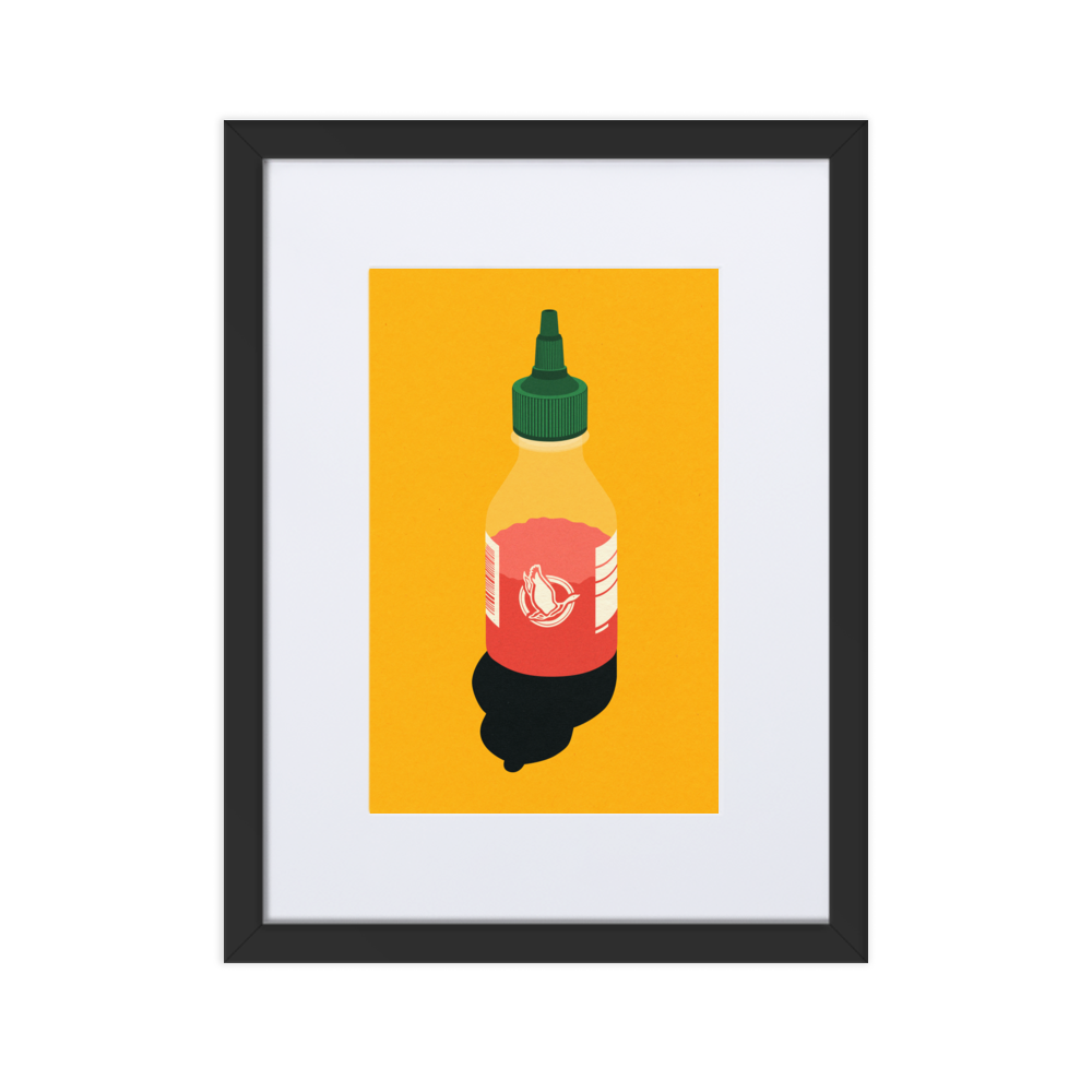 Framed Fine Art Print with White Border – Chili Sauce